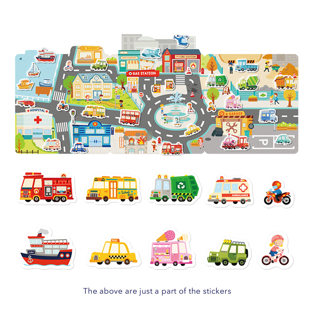 The Bustling Traffic | Herbruikbare Jelly Sticker