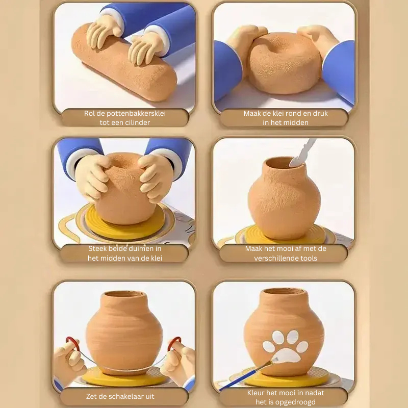 Mini Pottenbakker Set | Stimuleer Creativiteit