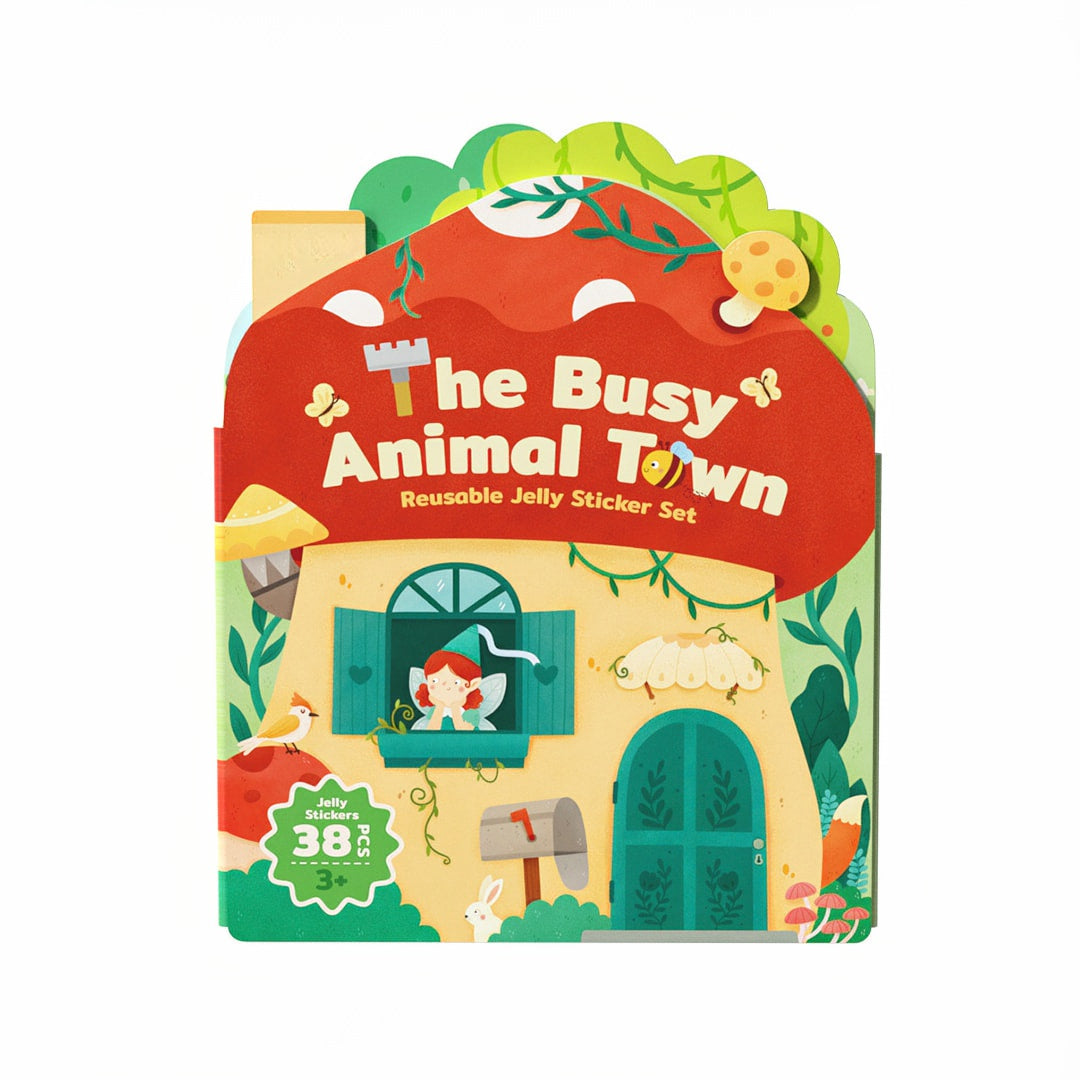 The Busy Animal Town | Herbruikbare Jelly Sticker